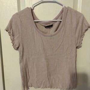 Abercrombie & Fitch Light Pink Ribbed Crop Top